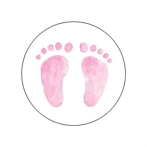 Pink Baby Feet Stickers Baby Feet Party Favor Bags Baby Pink