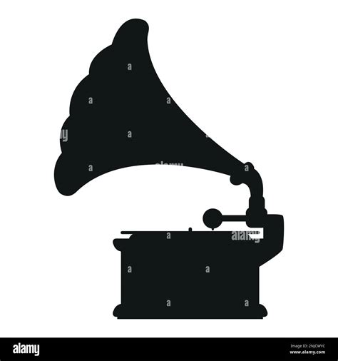 Phonograph Silhouette Lp Vinyl Gramophone Recorder Black And White