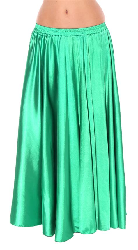 Green Satin Belly Dance Costume Skirt