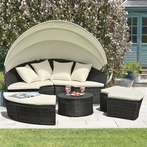Quest pieces together the puzzle of experience with a fun and versatile daybed. Rattan Daybed & Table Garden Furniture Outdoor Patio ...