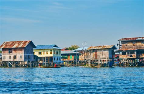 The Old Houses Of Intha Village Inle Lake Myanmar Stock Image Image
