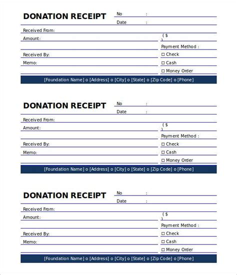 Printable Donation Receipt Template Free The Proper Receipt Format