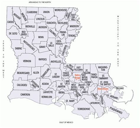Printable Louisiana Parish Map Printable Map Of The United States