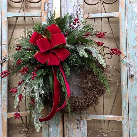 Flocked Christmas Wreath Christmas Wreaths Christmas Door | Etsy | Christmas wreaths, Christmas ...