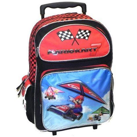 Nintendo Mario Kart 7 16 Rolling Backpack School Bag New Walmart