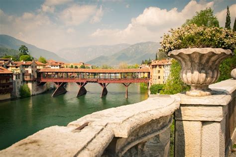 Bridge Of The Alpini In Bassano Del Grappa Vicenza Italy Stock Image