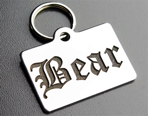 Deep Engraved Stainless Steel Pet Id Tag Rectangle 78x1 14