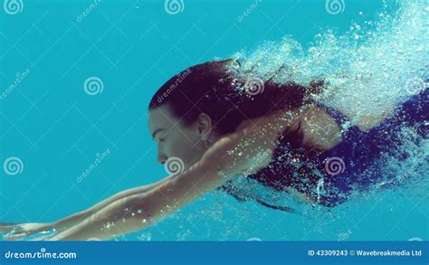 Woman Swimming Underwater Stock Video Video Of Bubbles 43309243