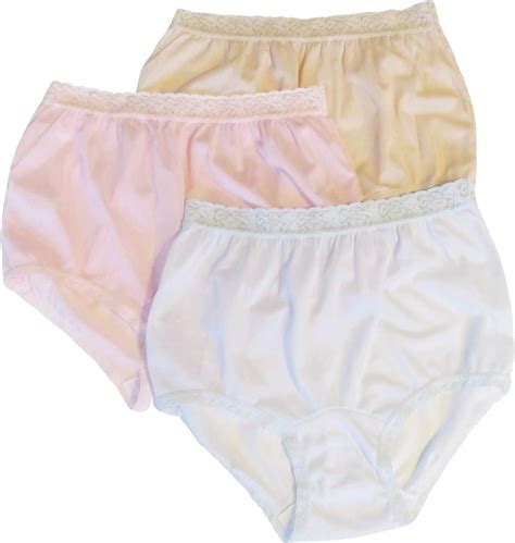 Carole Womens Pastel Nylon Lace Trim Panties Size 11 3 Pack Amazonca Clothing And Accessories