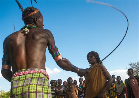 Fluidr Hamer Tribe Maze Whipping A Woman During A Bull Jumping Ceremony Omo Valley Turmi