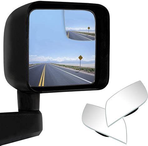 Vrooecoe Convex Stick On Blind Spot Mirrors Pair For 2007 2018 Jeep Wrangler Side Mirrors