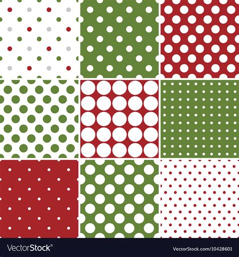 Christmas Polka Dot Seamless Patterns Royalty Free Vector