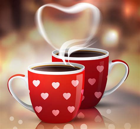 Images Valentines Day Heart Two Coffee Cup Food