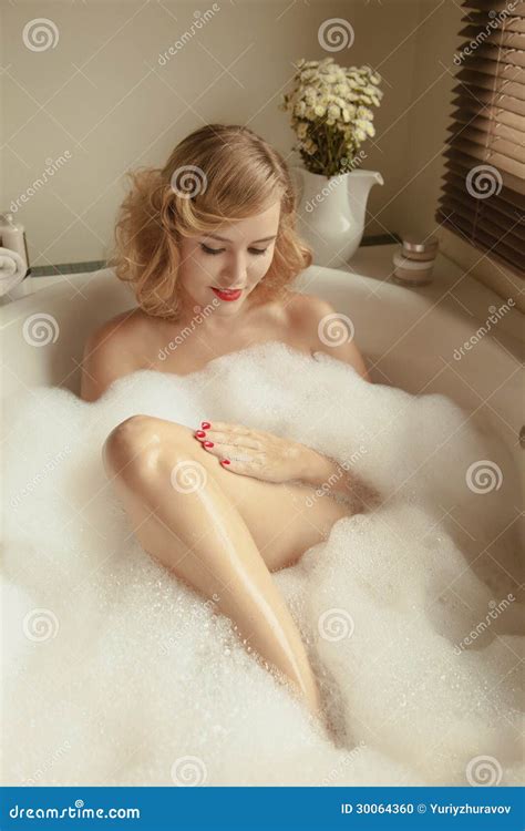 Elegant Beautiful Woman Relaxing In A Spa Bath Royalty Free Stock Image CartoonDealer