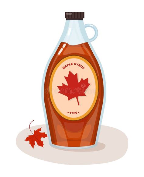 Maple Syrup Bottle Sweet Maple Nectar In A Glass Bottle Stock Vector
