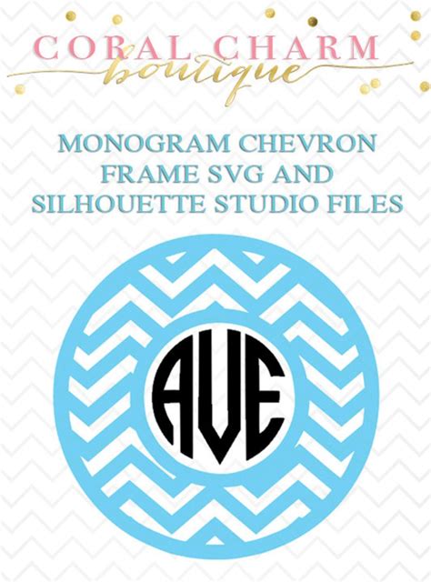 Chevron Monogram Frame File For Cutting Machines Svg And Etsy