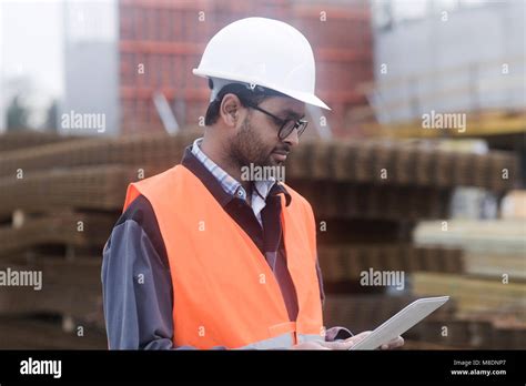Civil Engineer Working At Site Stock Photo Alamy