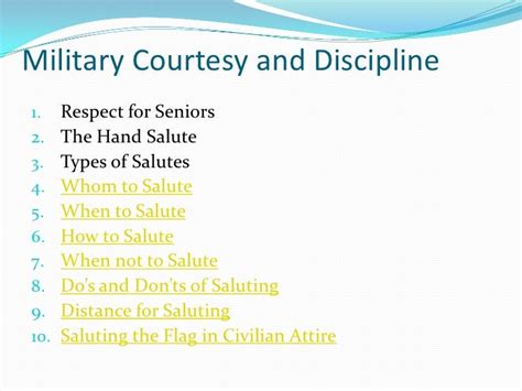 Military Courtesy And Discipline