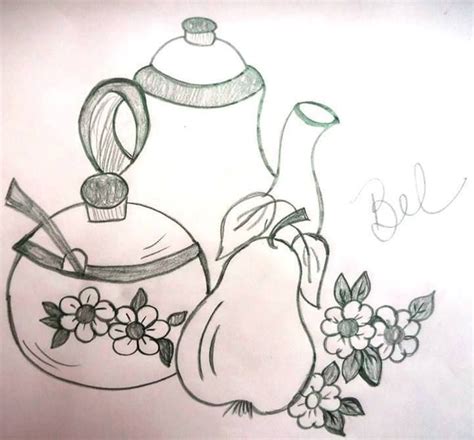 Bule Com PÊra E AÇucareiro Desenho De Isabel Bel Trivelato Fruit