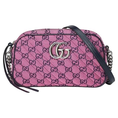 Gucci Pink Hibiscus Padlock Small Gg Supreme Shoulder Bag At 1stdibs