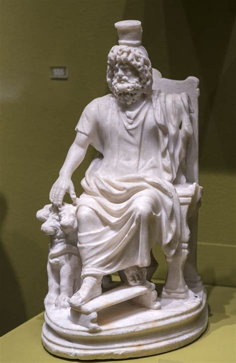 Roman Marble Statuette Of Serapis Syncretized As Hades With Kerberos