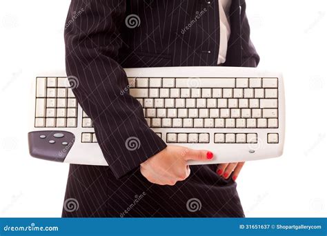 Professional Lady Holding Keyboard Stock Image Image Of Business