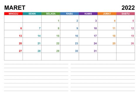 Kalender Maret 2022 Kalender365su