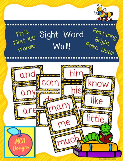 Mca Designs Sight Word Wall Posters
