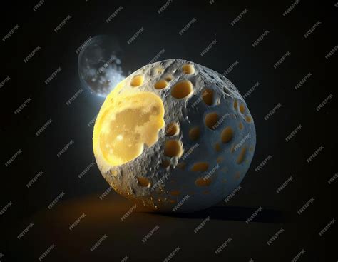 Premium Ai Image Cheese Moon On Dark Night Background Ai Generated