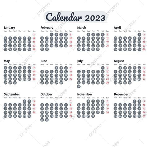 2023 Calendar Planner Vector Design Images Calendar 2023 Sweet Color