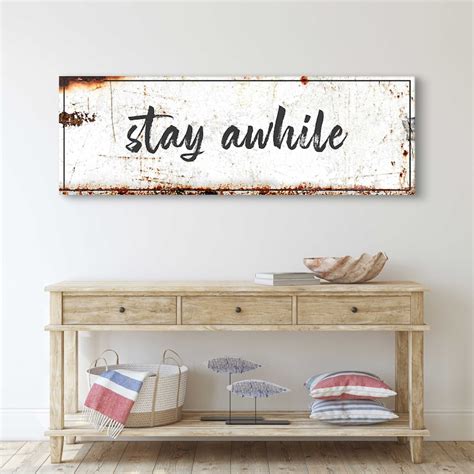 Stay Awhile Sign Personalized House Modern Farmhouse Décor Etsy