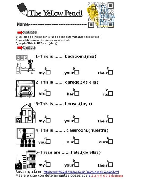 Ejercicios con adjetivos posesivos en inglés Didactalia material