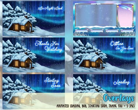 Animated Winter Snowing Twitch Package Kawaii Twitch Overlay Etsy