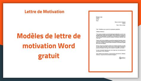 Modèles De Lettre De Motivation Word Gratuit Concours En Tunisie