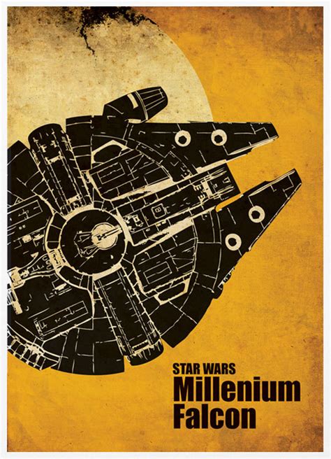 Star Wars Silhouette Art With Millennium Falcon X Wing And At At