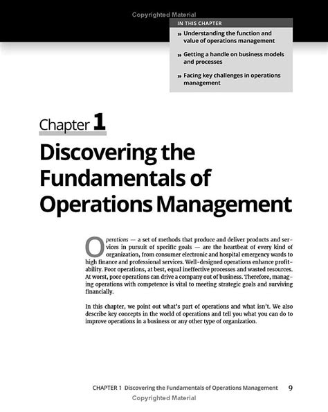 Operations Management For Dummies 2nd Edition
