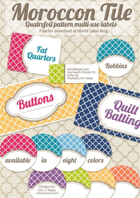Choose a template to begin below or click here to create your own template size beer cap labels. Free Editable Quatrefoil Labels | Free label templates, Printable labels