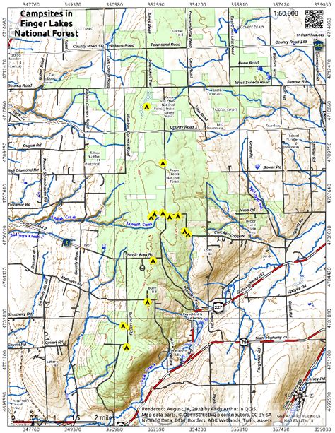 Map Finger Lakes National Forest Dispersed Campsites OverviewAndy