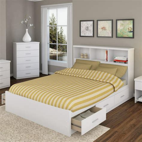 Sonax 2 Piece Storage Bed Set In Frost White With Bookcase Headboard