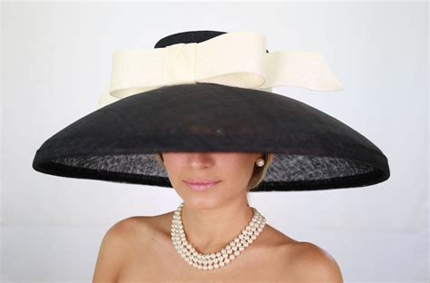 Black Sinamay Audrey Hepburn Style Hat