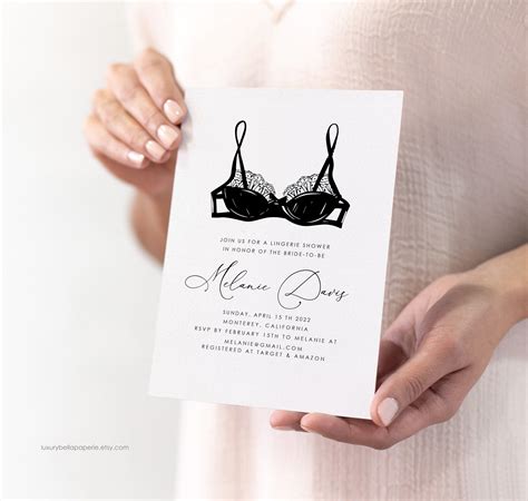 Bridal And Lingerie Shower Invitation Modern Diy Bachelorette Etsy