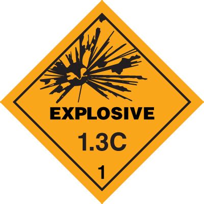DOT Explosive 1 3C Hazard Class 1 Material Shipping Labels Seton