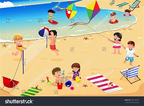 A Vector Illustration Of Happy Kids Having Fun Royalty Free Stock