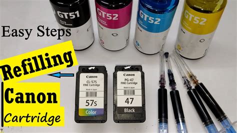 Refilling Canon Pg 47 And Cl 57 Ink Cartridge How To Refill Ink