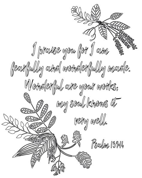 Psalm 139 14 Pages Coloring Pages