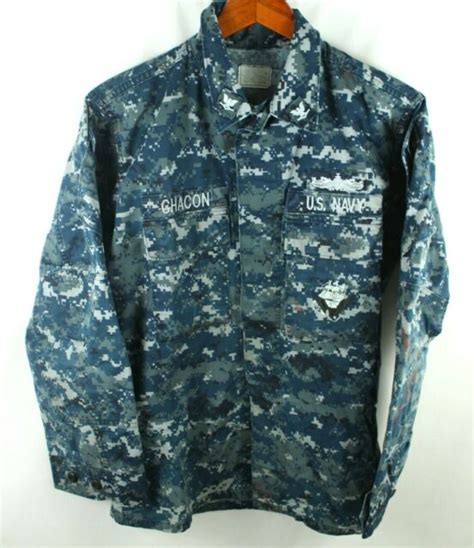 Us Navy Blue Digital Camo Uniform Jacket Size S Ebay