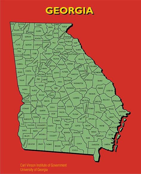 Maps Georgia County Outlines Maps Georgiainfo