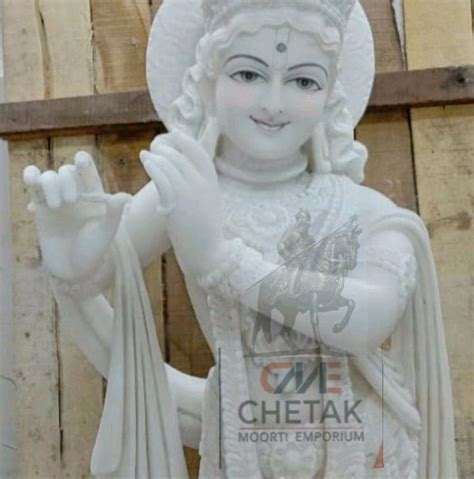 Hindu White Marble Krishna Statue For Worship Size 2 Feet At Rs