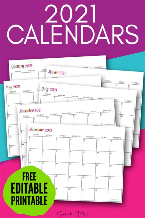 2021 Diary Free Printable 2021 Calendar Printable Free Template