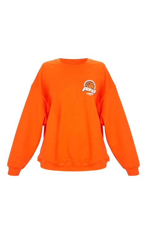 Orange Basketball Varsity Sweatshirt Tops Prettylittlething